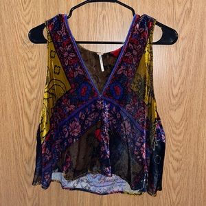 Free People patterned velvet tank top